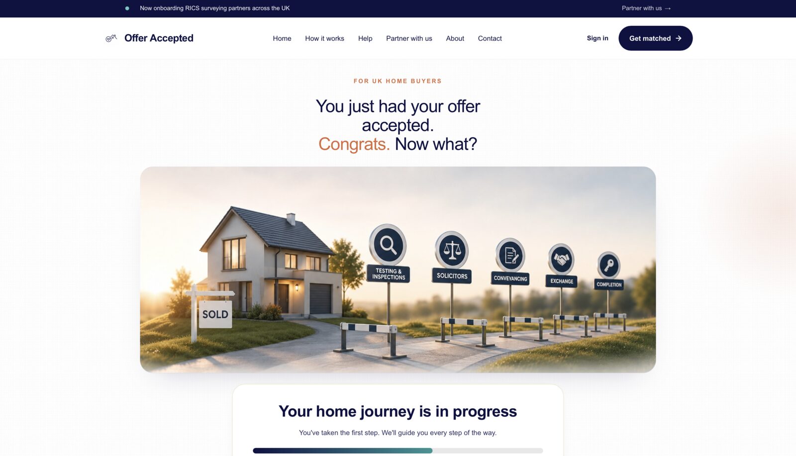 Preview of the Offer Accepted website